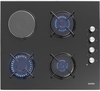 Комбинированная варочная поверхность SImfer 3 газ-конфорки, 1 электро конфорка, газ-контроль H60K32B522