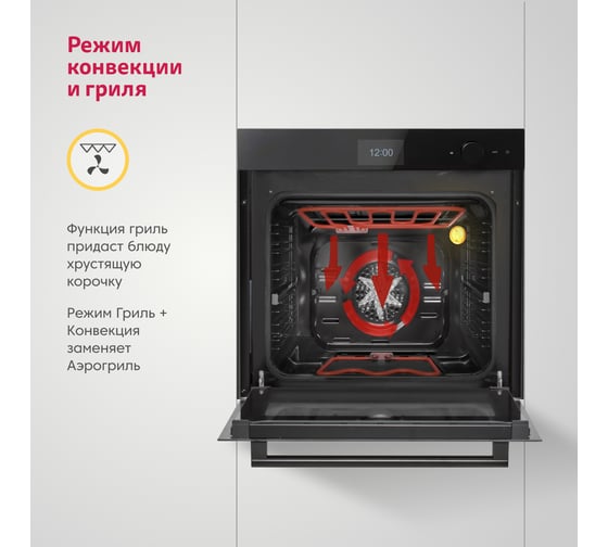 Электрический духовой шкаф SImfer ICON PREMIUM 13 режимов, Autocook, гриль, конвекция B6ES89020