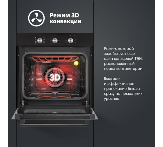 Электрический духовой шкаф SImfer 9 режимов работы, конвекция, гриль B6EB19071