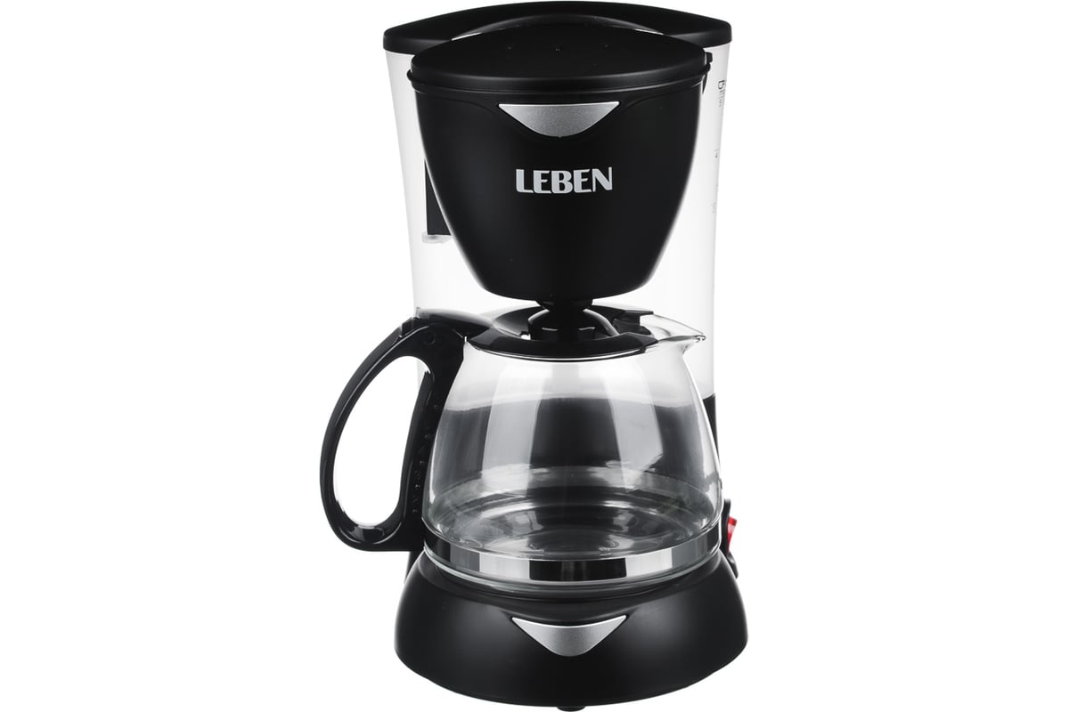 Капельная кофеварка LEBEN 550 Вт, стеклянная колба 0,6 л 286-024 ...
