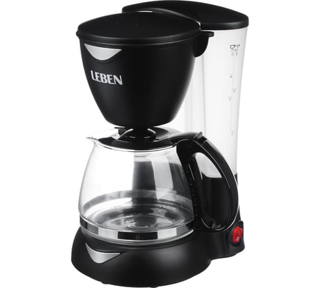 Капельная кофеварка LEBEN 550 Вт, стеклянная колба 0,6 л 286-024