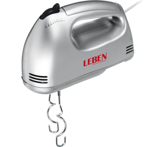 Кухонный миксер LEBEN 100 Вт, 7 скоростей, 4 насадки, металлическая чаша 2 л 269-008