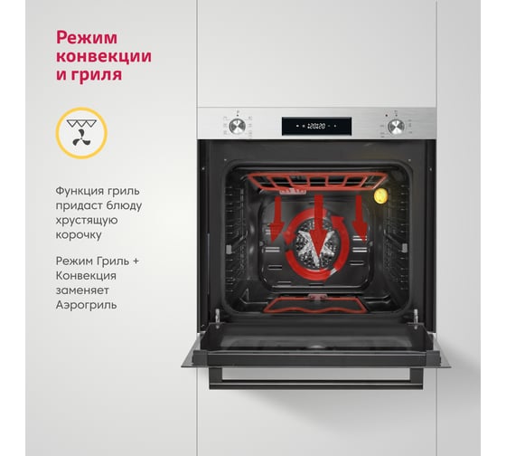 Электрический духовой шкаф SImfer 7 режимов работы, конвекция, гриль B6EM68122