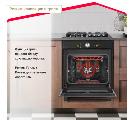 Электрический духовой шкаф SImfer 9 режимов, конвекция, гриль B6EL77097