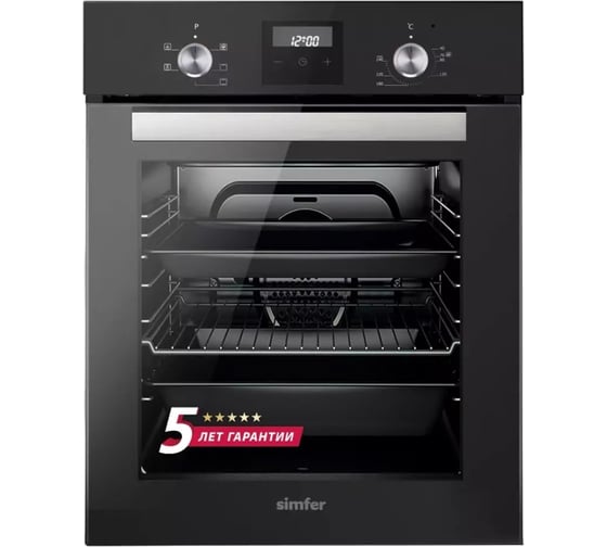 Электрический духовой шкаф SImfer 5 режимов работы, конвекция, черный B4EB56001