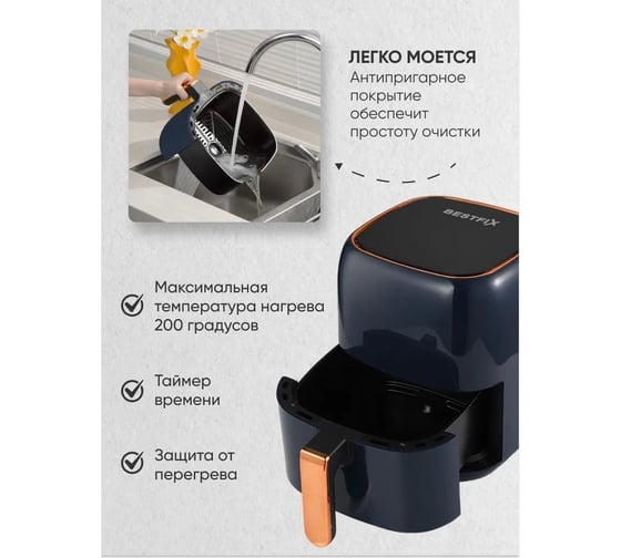 Аэрогриль Bestfix 4.5 л BZ-115 синий 154221