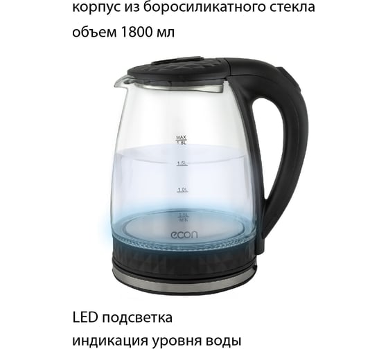 Чайник econ стекло ECO-1828KE