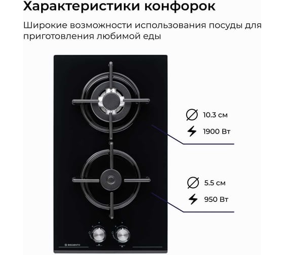 Газовая варочная панель Delvento газ на стекле vetro temperato 30 см V30N20S011