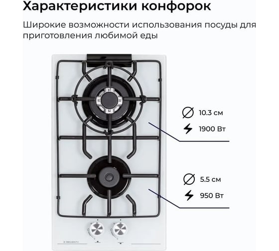 Газовая варочная панель Delvento газ на стекле lucido 30 см V30H20C001