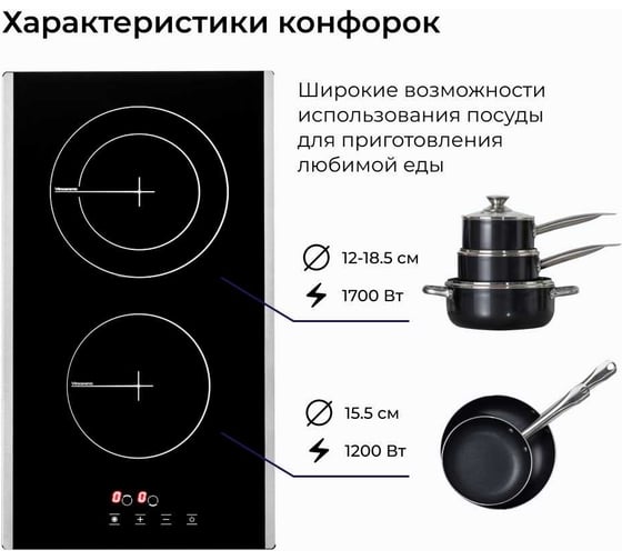 Электрическая стеклокерамическая варочная панель Delvento vetroceramica 30 см V30D28S012