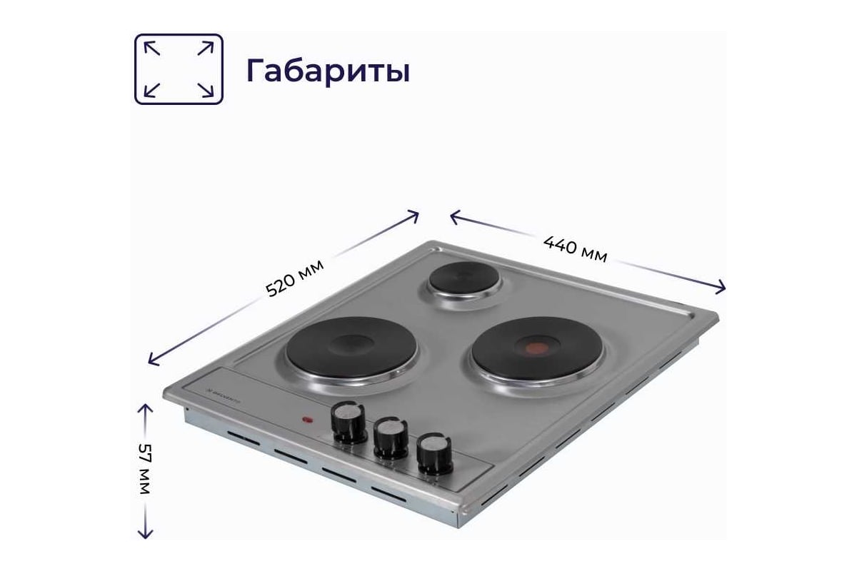 Электрическая варочная панель delvento ferro 45 см v45e03m001