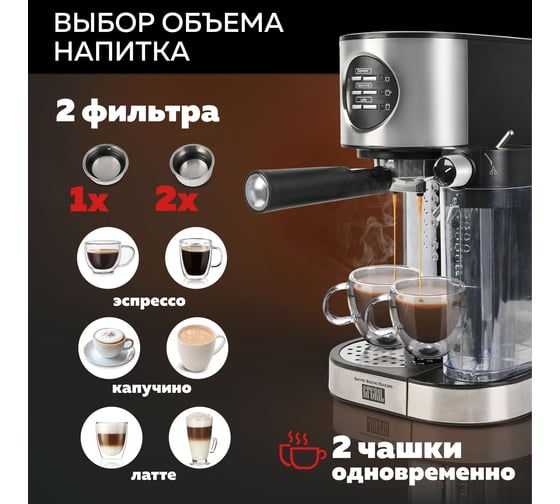 Кофеварка с капучинатором GFGRIL 3 в 1 GFC-A300