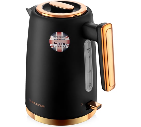 Электрический чайник BRAYER 1054BR 2200 Вт 1.7 л STRIX сталь автоотключение при закипании BR1054