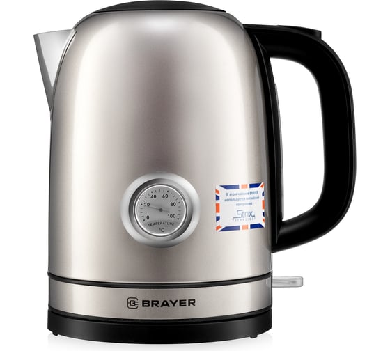 Электрический чайник BRAYER 1050BR 2200 Вт 1,7 л STRIX сталь окрашенная термометр BR1050