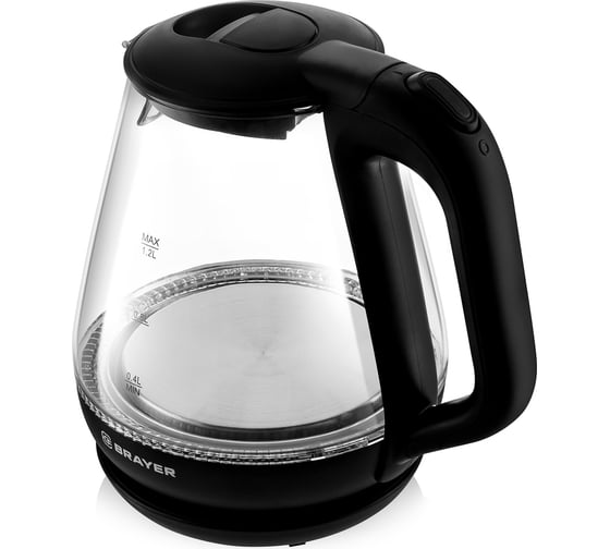 Электрический чайник BRAYER 1063BR-BK 1630 Вт 1,2 л стеклянный корпус термометр BR1063BK