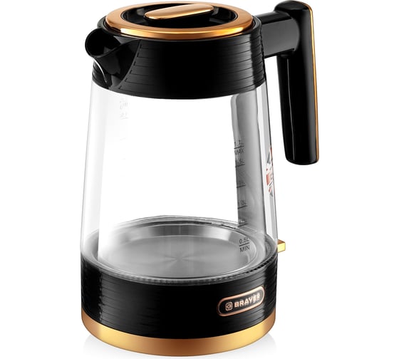 Электрический чайник BRAYER 1053BR 2200 Вт 1,7 л STRIX стеклянный корпус автоотключение при закипании подсвет BR1053