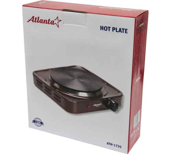 Одноконфорочная электроплитка Atlanta ATH-1735 brown