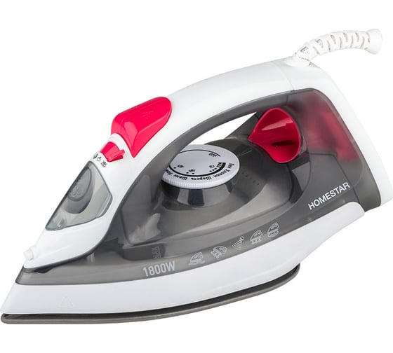 Утюг Homestar hs-4012 серый 1800 Вт, пар, спрей, паровой удар, самоочистка, керамическая подошва 105544 1