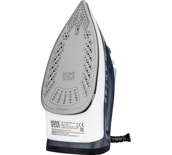 Утюг Homestar hs-4012 синий 1800 Вт, пар, спрей, паровой удар, самоочистка, керамическая подошва 105545