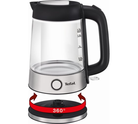 Чайник TEFAL KI750D30 1.7 л 2400 Вт серебристый стекло 1006280