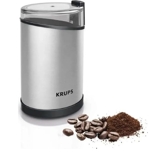 Кофемолка KRUPS GX204D10 200 Вт система помола ротационный нож, вместимость 85 г серебристый/черный 1809771