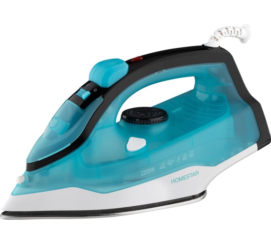 Утюг Homestar hs-4011 бирюзовый 2200 Вт, пар, подошва нержавеющая сталь, антинакипь, капля стоп 105380