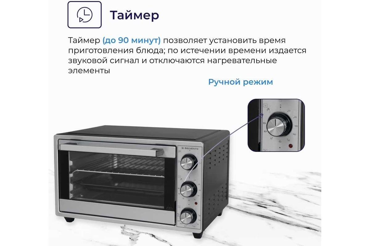 Мини-печь Delvento D2502 - выгодная цена, отзывы, характеристики, фото -  купить в Москве и РФ