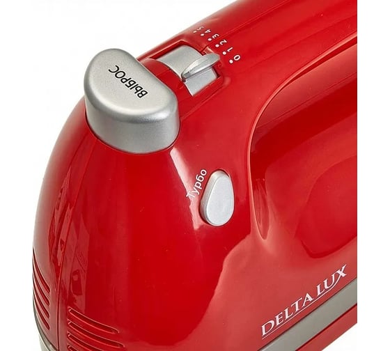 Миксер Delta LUX DE-7705 красный, 700 Вт, 4 насадки, 5 скоростных режимов 16 Р1-00009636
