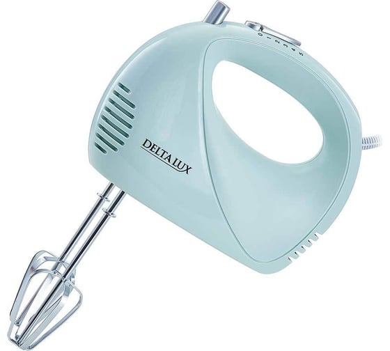 Миксер DELTA LUX DL-5068 серо-голубой, 400 Вт, 4 насадки, 5 скоростных режимов, турбо (12) 0R-00003081