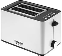 Тостер Delta LUX DL-072 белый, 850 Вт, 2 ломтика, 7-ми позиционный таймер, разморозка, подогрев 6 0Р-00015933