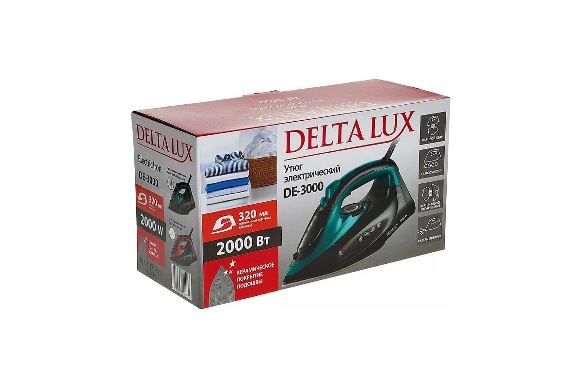 Delta lux de. Утюг электрический 2000 Вт Delta Lux de-3000 черный с бирюзовым. Delta Lux de-3000 черный с бирюзовым. Утюг Дельта Люкс 653. Отпариватель Delta Lux.