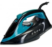 Утюг Delta LUX DE-3000 черный с бирюзовым, 2000 Вт, керамика, самоочистка, паровой удар, 320 мл 10 Р1-00009339