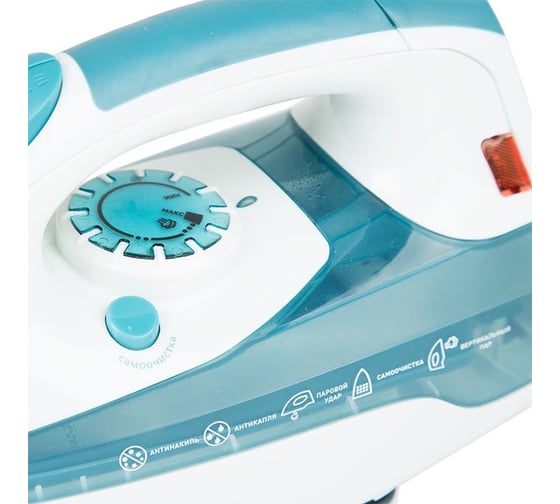 Утюг Delta LUX DL-710 белый с серо-голубым, 2400 Вт, керамика, антикапля, антинакипь, автоотключение 10 0R-00000630