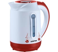 Чайник Centek белый/красный, пластик, 1.8 л, 2200 Вт CT-1035