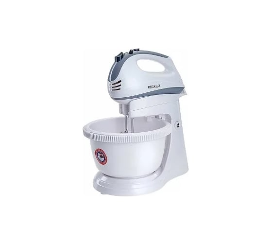 Миксер DELTA LUX DE-7901C белый с серым, 400 Вт, 5 скоростей, турбо, самовращающаяся чаша (4) Р1-00008062 1