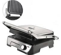 Электрический пресс-гриль Delta LUX DL-051 серебристый, 2200 Вт, съемные панели с антипригарным покрытием 3 0R-00004750