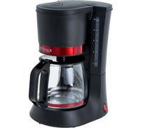 Кофеварка Delta LUX DL-8152 черная с красным, 700 Вт, 1200 мл (10 чашек), антипролив (6) 0Р-00015402