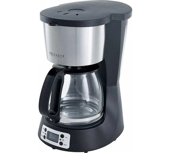 Кофеварка Delta LUX DE-2000 черная, 1000 Вт, таймер, 1,5 л, LED дисплей (4) Р1-00005950