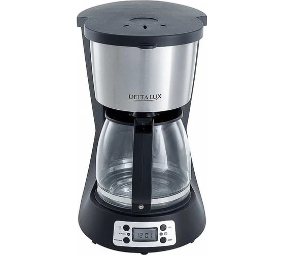 Кофеварка Delta LUX DE-2000 черная, 1000 Вт, таймер, 1,5 л, LED дисплей (4) Р1-00005950