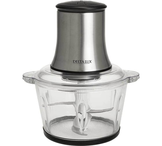 Измельчитель Delta LUX DE-7402 чаша стекло, 1,6 л, 500 Вт, двойной ножевой блок (8) Р1-00009337 1