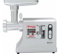 Мясорубка Sakura SA-6428G Premium 2400 Вт, реверс, 2 скорости, комплект насадок РТ-00070175
