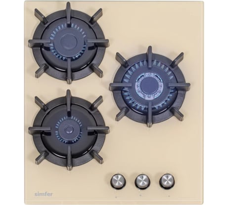 Газовая варочная поверхность SImfer газ-контроль, wok конфорка, бежевое стекло H45N35J571
