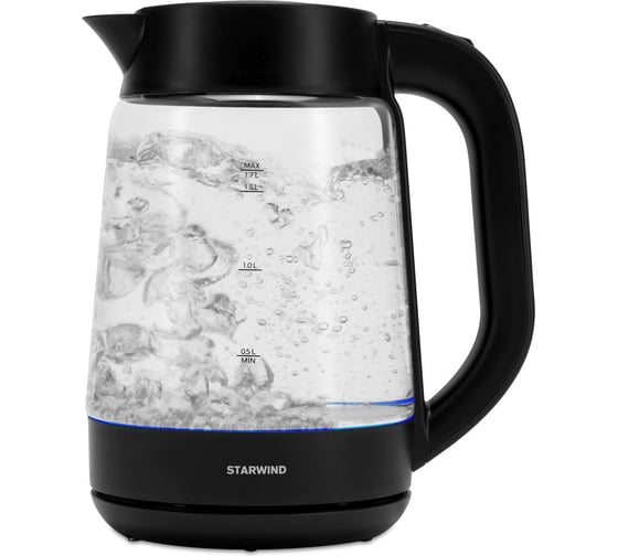 Чайник STARWIND SKG4030 1.7 л, 2200 Вт, черный, стекло 1905864
