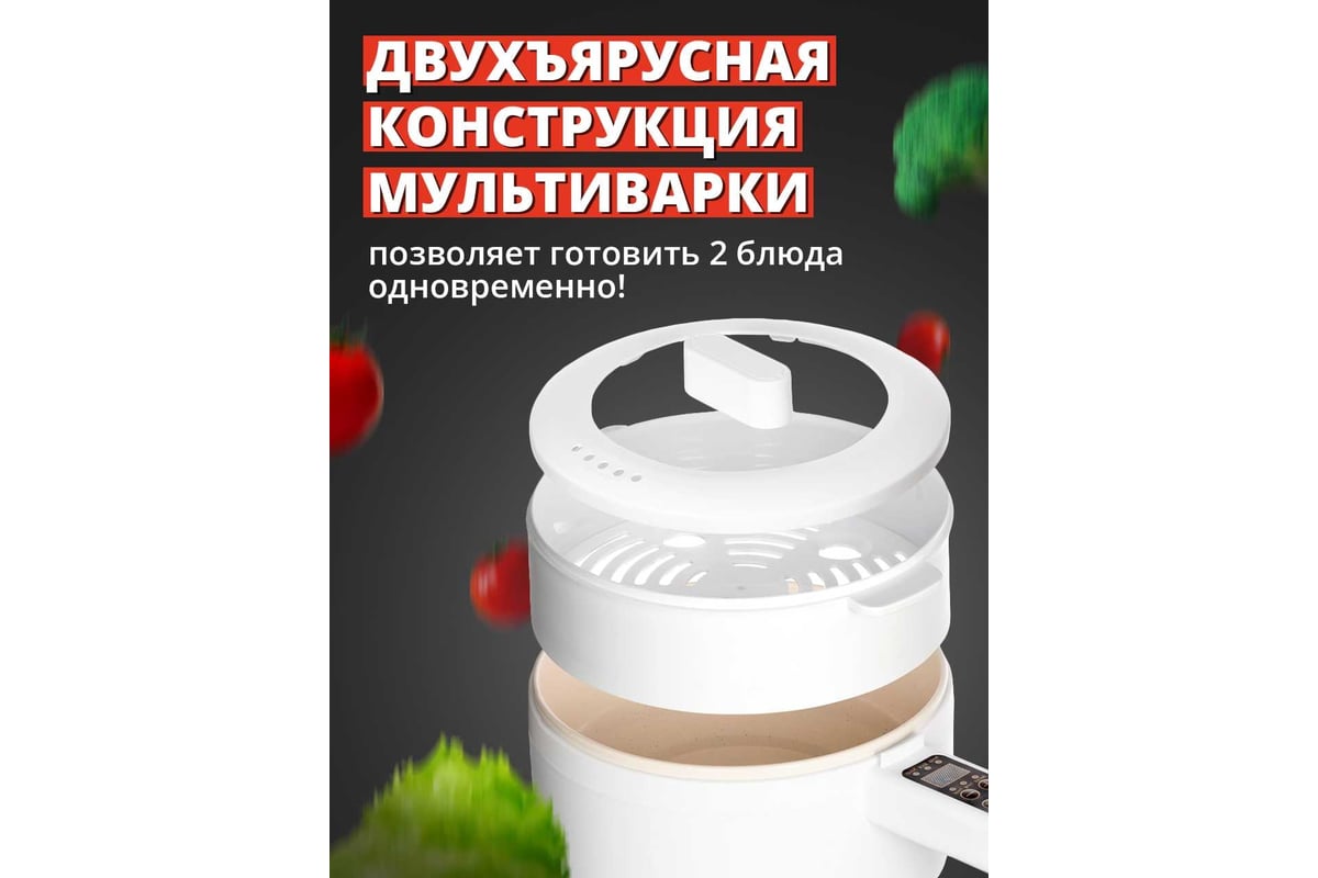 Мультиварка для приготовления на пару SHINY KITCHEN 1,5 л 25020