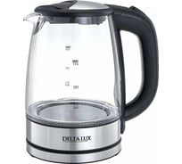 Чайник Delta LUX DL-1204В корпус из жаропрочного стекла, чёрный, 2200 Вт, 1.7 л 0R-00003055