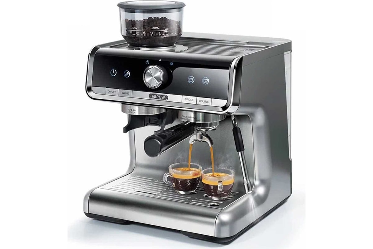 Кофемашина Hibrew рожковая H7 PRO Barista серебристый CM5020 2037194609625  - выгодная цена, отзывы, характеристики, фото - купить в Москве и РФ