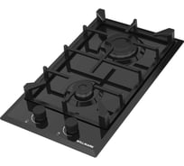 Газовая варочная поверхность Willmark WGH-2301BL 30 см, электроподжиг, чугунные решетки, набор жиклеров, черный, эмаль 2002678
