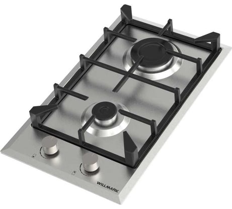 Газовая варочная поверхность Willmark WGH-2301SS 30 см, электрический поджиг, чугунные решетки, набор жиклер, нержавеющая сталь 2002677