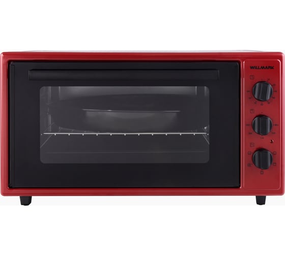 Мини-печь Willmark WOF-505R 50 л, конвекция, эмалированная внутренняя поверхность, лампа, таймер, красный, 1500 Вт 1002189