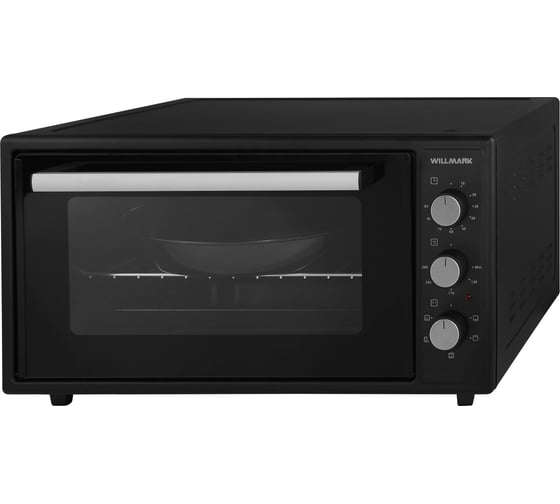 Мини-печь Willmark WOF-505BL 50 л, конвекция, эмалированная внутренняя поверхность, лампа, таймер, черный, 1500 Вт 1002186